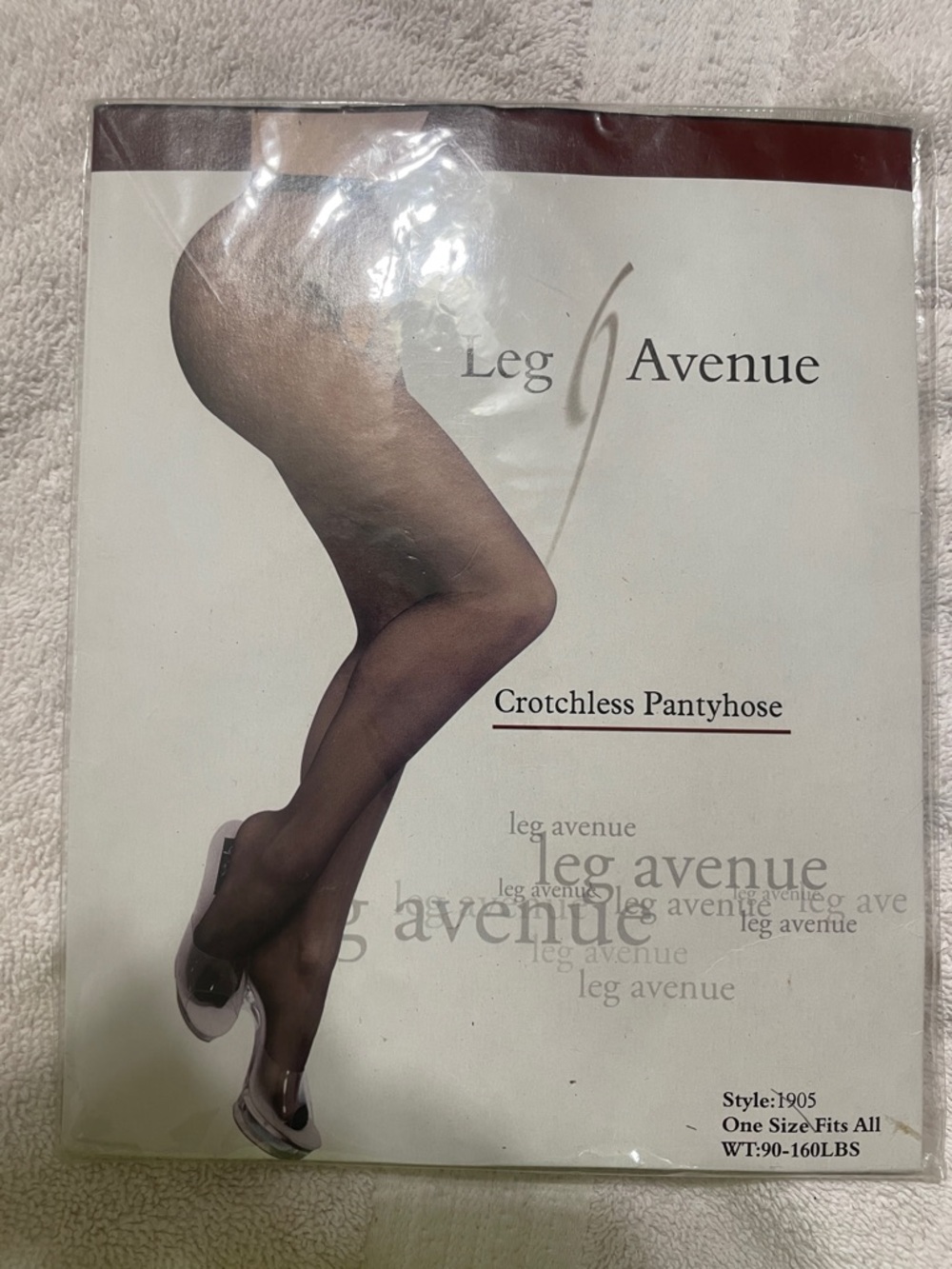 Leg Avenue Sheer Crotchless Pantyhose in Black